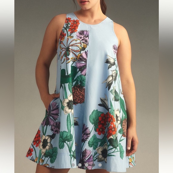 Anthropologie Maeve Keiko Swing Dress in Blue Floral - Picture 10 of 12